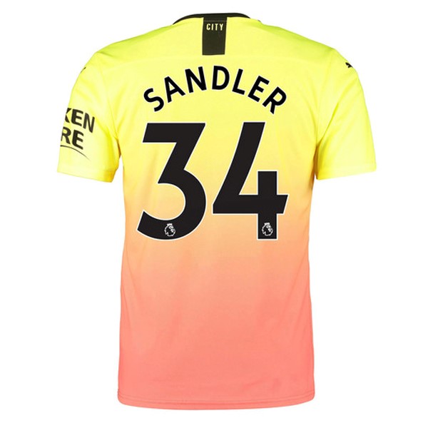 Camiseta Manchester City NO.34 Sandler 3ª 2019/20 Naranja